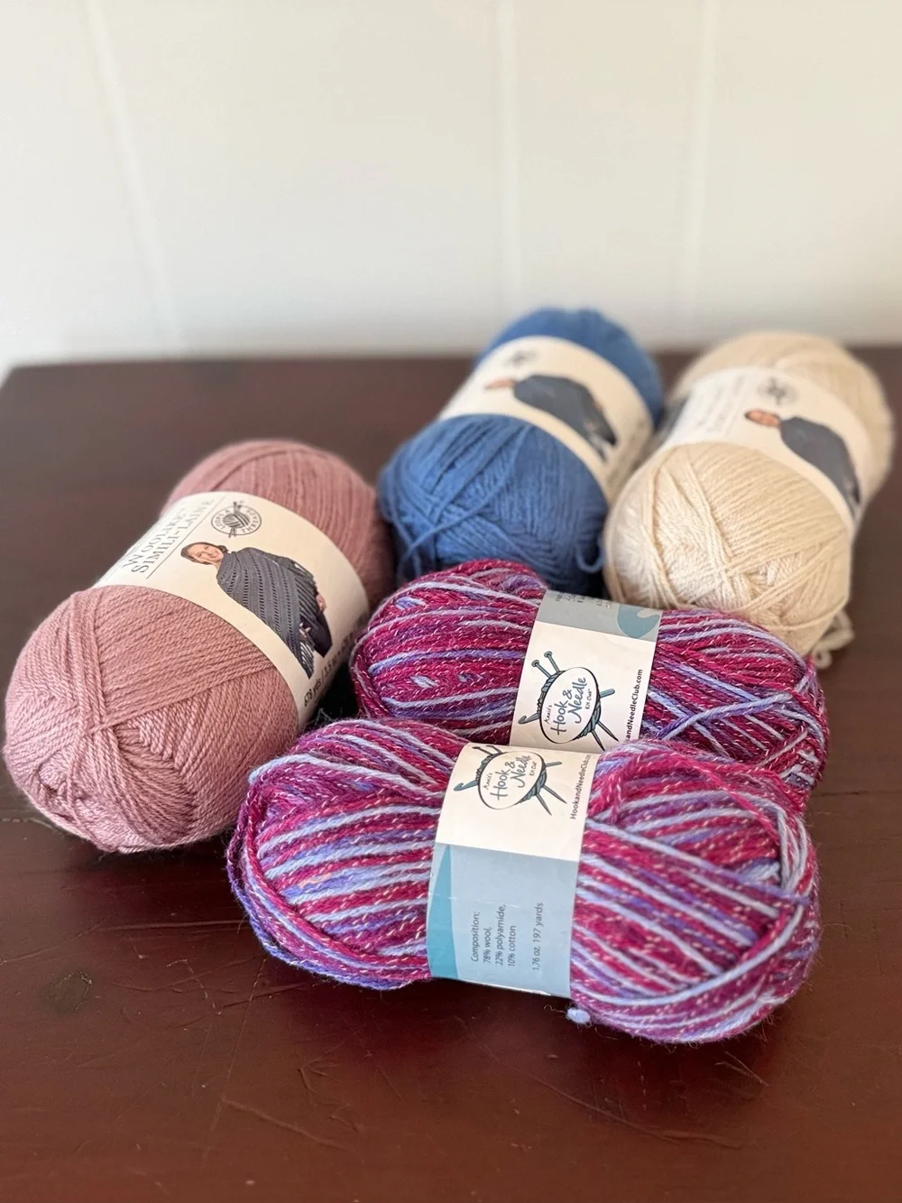 Sock+Shawl bundle - Annies Hook & Needle Kit Club + Loops & Threads Woolike Yarn